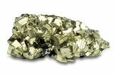 Glittering Striated Pyrite Crystal Cluster - Peru #291915-1